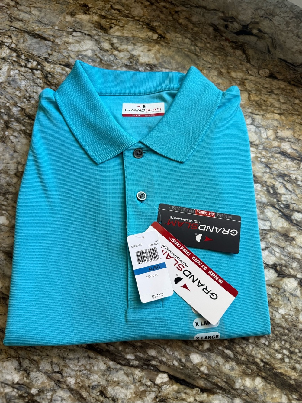 Grand Slam Men's Turquoise Polo Shirt
